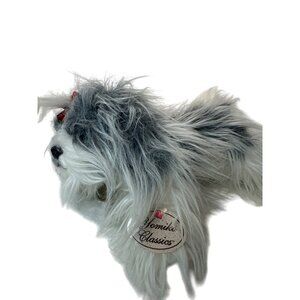 Yomiko Classic Shih Tzu Dog 14" Gray White Plush Stuffed Animal Russ Plaid Bow
